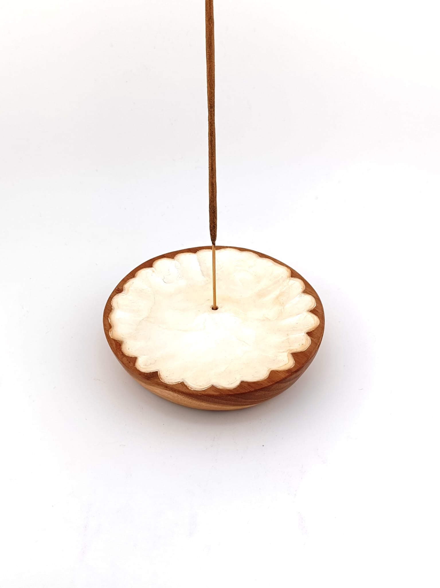 Shell On Teak Incense Holder